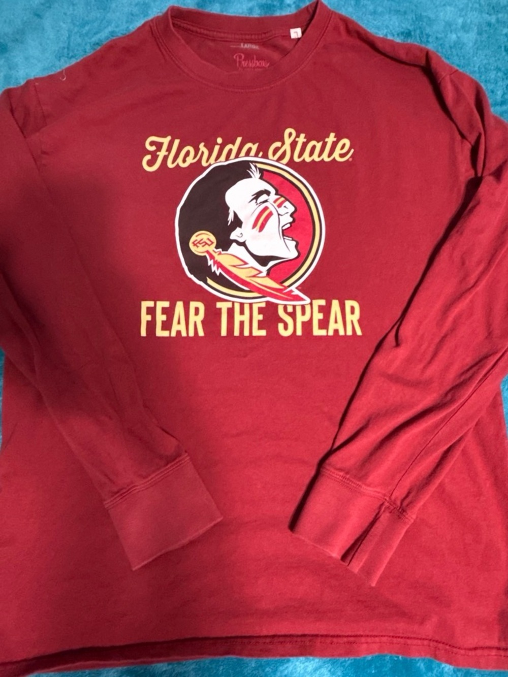 Pressbox Florida State Garnet Long Sleeve Tee with Team Crest